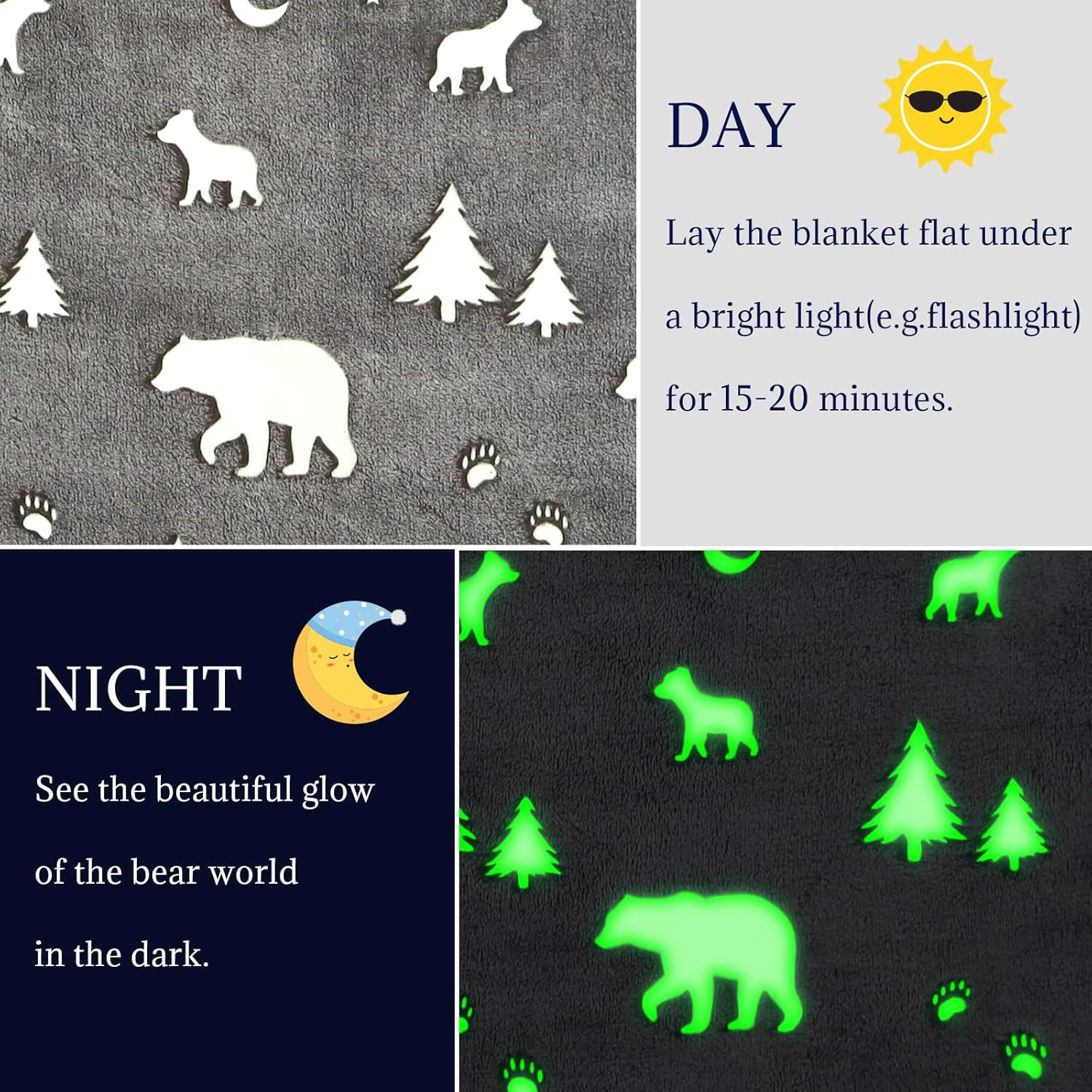 Bear Blanket Gifts for Women & Girls, Soft Warm Lightweight Plush Flannel Throw, Cozy Comfy Fuzzy Blanket for Bed, Sofa, Travel, Living Room, Home Decor - Image 3