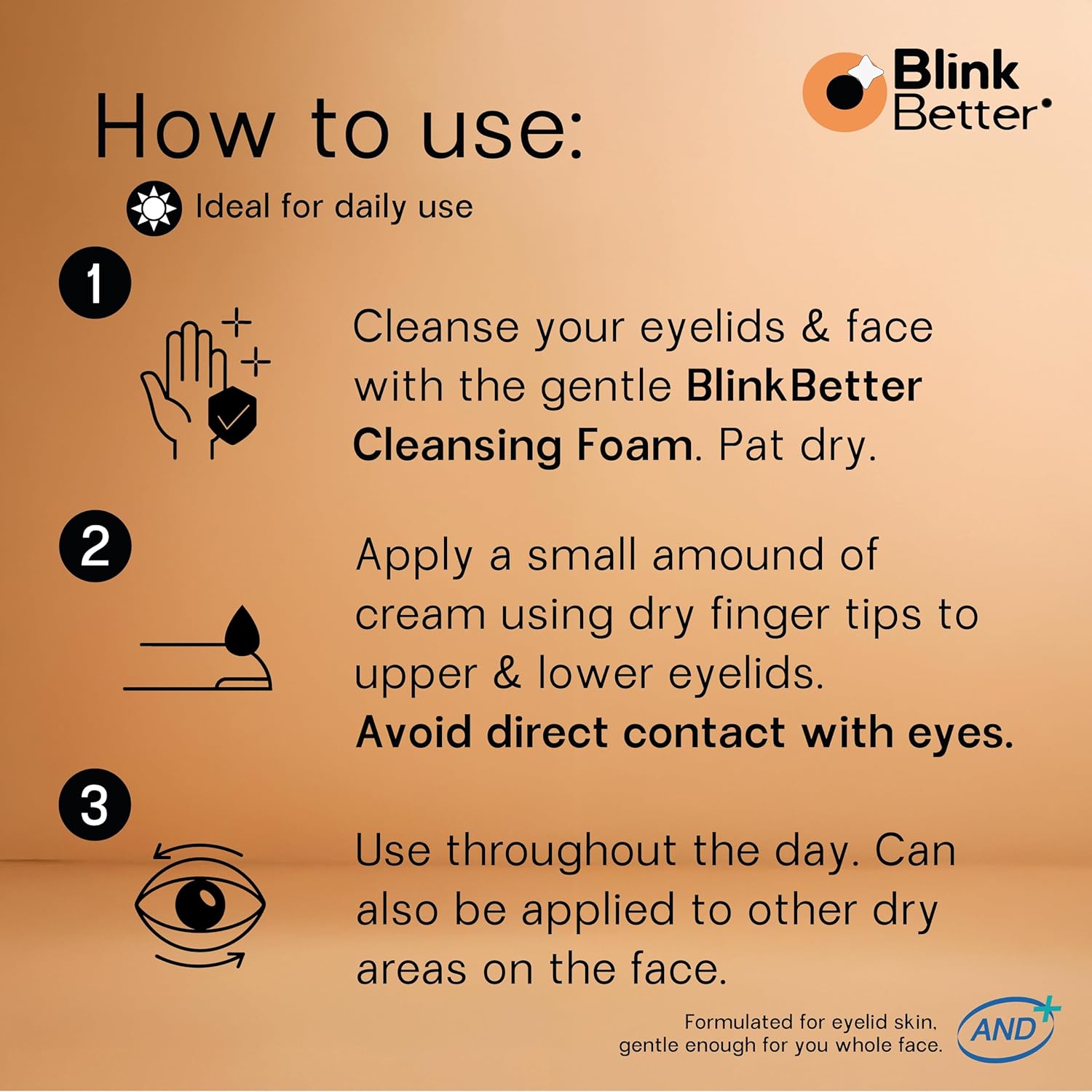 BlinkBetter® Restore Eyelid Cream – 3% Oat Extract & Ceramide Complex – Soothing Hydration & Barrier Support for Dry, Itchy, Red, Sensitive, or Flaky Skin Around the Eyes – All-Day Use – 1oz - Image 5