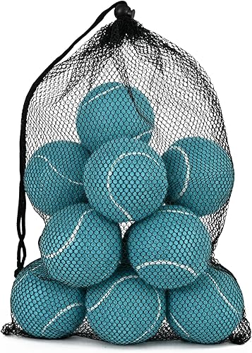 Miniatura 8 de Bulk Tennis Balls for Beginner – 12 Pack High Elasticity Practice Tennis Balls with Mesh Bag, Suit for Pet Dog Training, Fetching Azul
