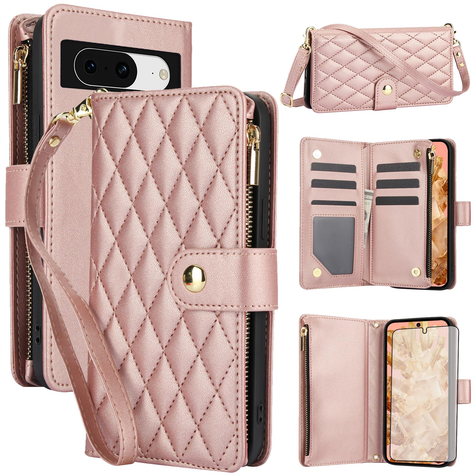 Coque Pixel 8 anti choc avec protège écran et fermeture éclair zippée - 8
