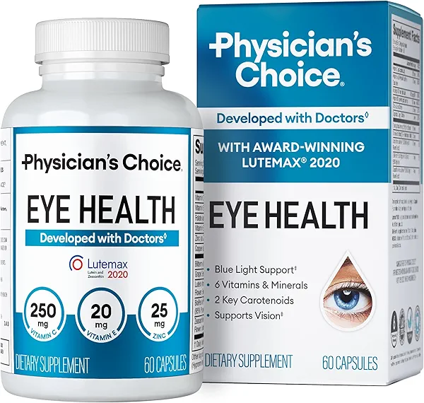 Areds 2 Eye Vitamins - Lutein, Zeaxanthin & Bilberry Extract - Supports Eye Strain, Dry Eyes, and Vision Health - 2 Award-Winning Clinically Proven Eye Vitamin Ingredients - Carotenoid Blend