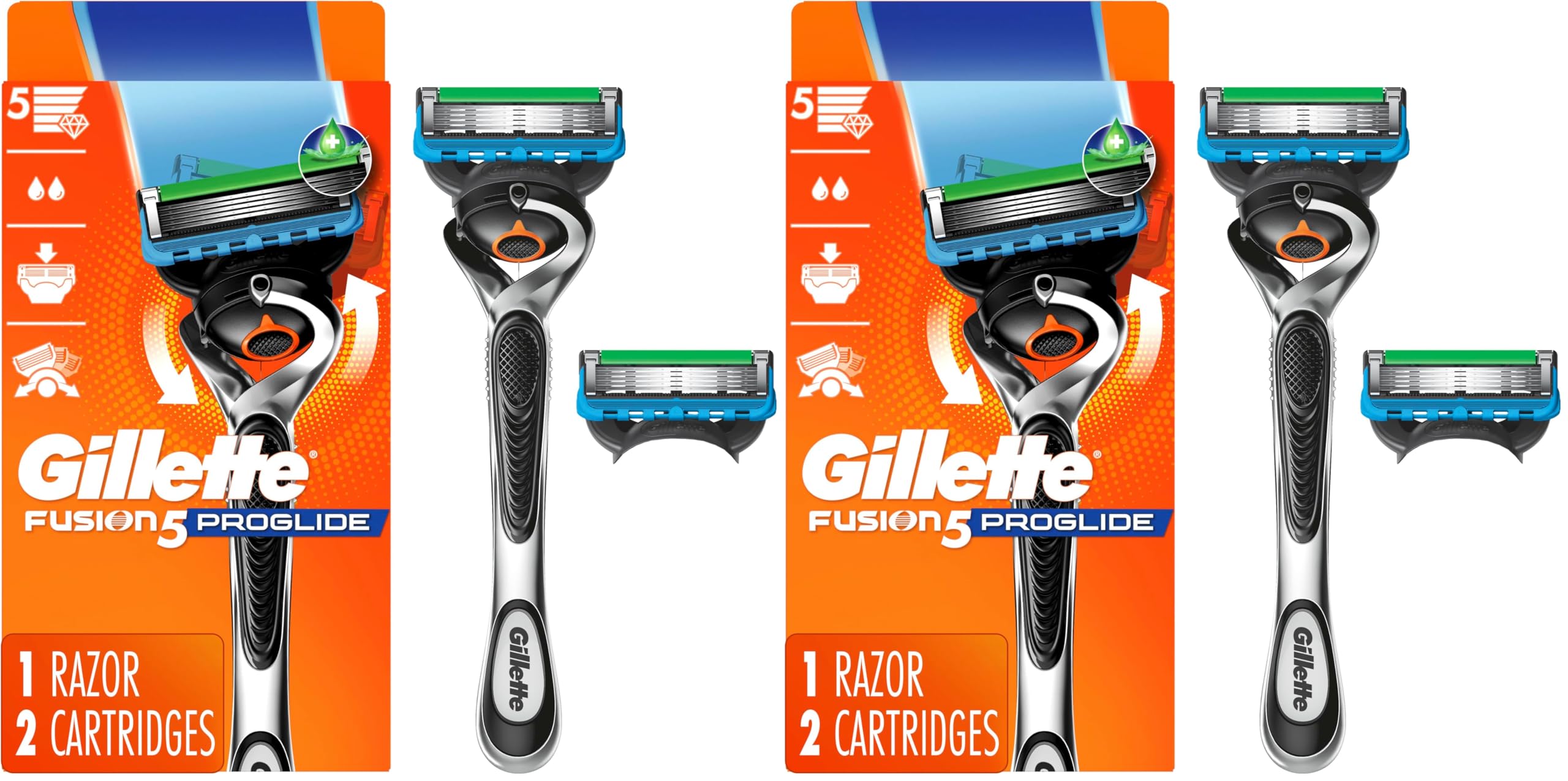 Gillette ProGlide Razor for Men Handle 2 Blade Refills Pack of 2