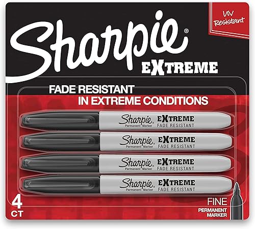 SHARPIE Marcadores permanentes extremos, punta fina, negro, 4 unidades