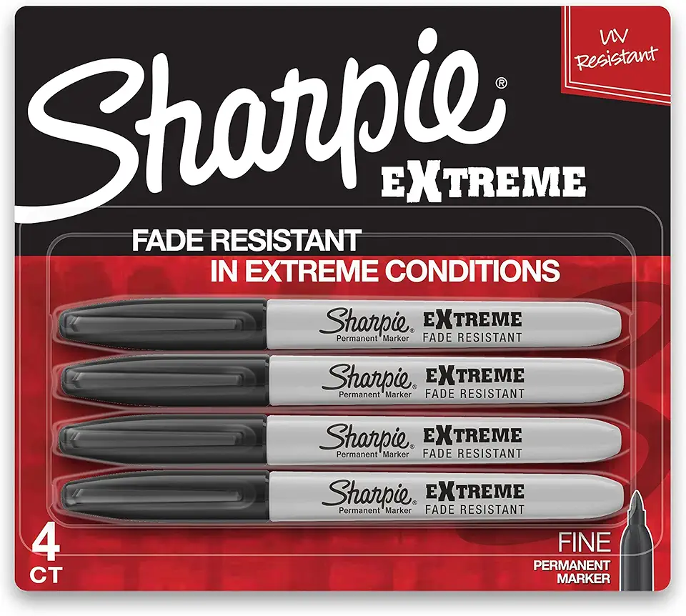Sharpie Extreme Permanent Markers Fine Point Black 4 Count