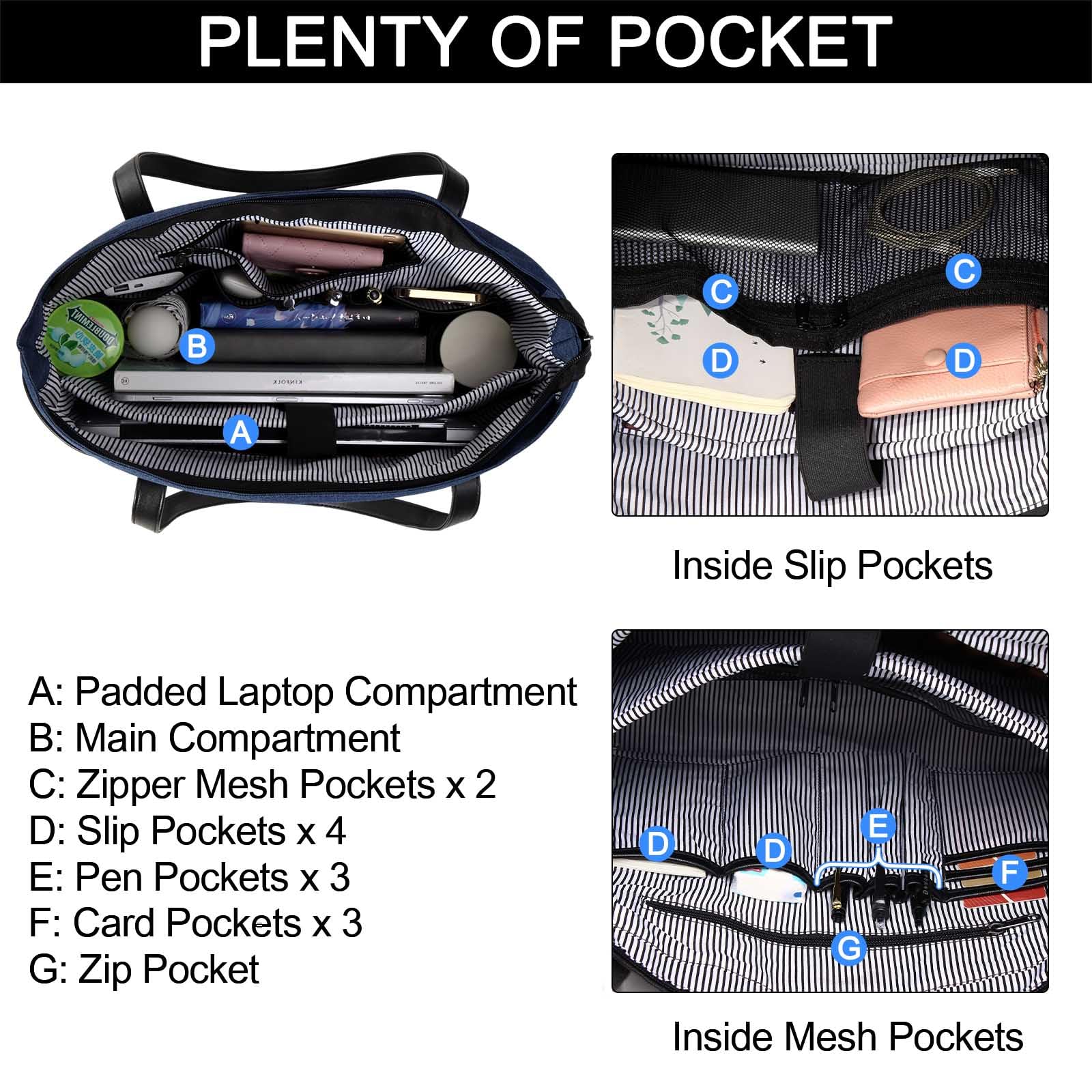 Chase Chic Borsa Per Computer Portatile Impermeabile Grande Borsa Tote A Tracolla Classica Per Insegnanti, Borsa Da Lavoro Per Computer Da 15,6" Con Cinghia Per Bagagli