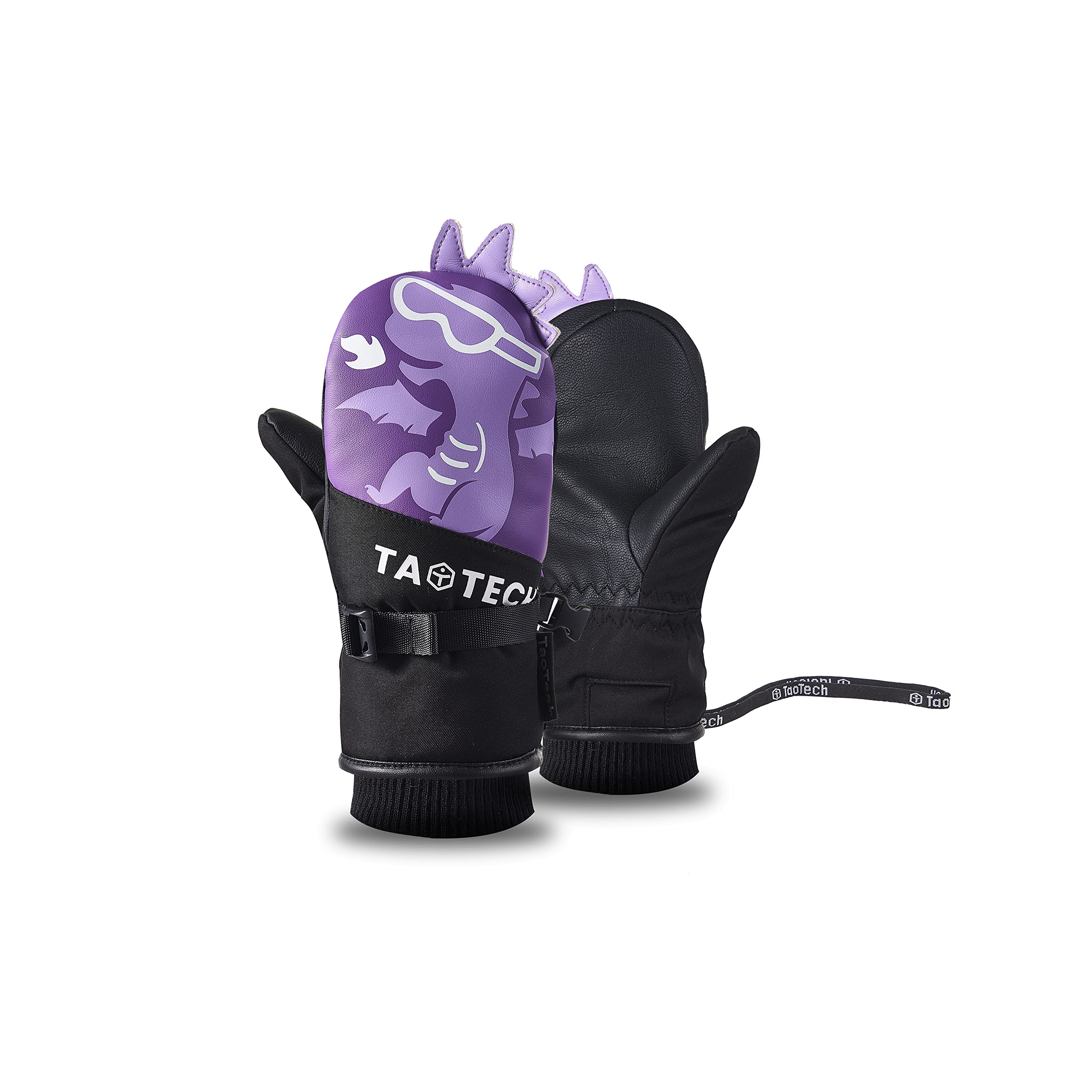 TaoTechTaoTech Kids Ski Snow Gloves PU Gloves Mittens Waterproof Cold Protection Children Boys Girls Outdoor Snowboarding Sports