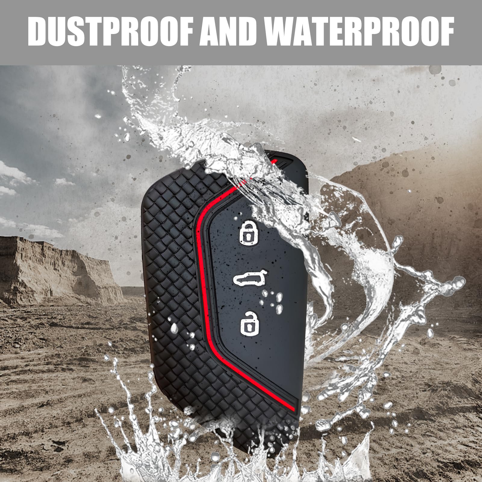 Custodia protettiva in silicone per chiave auto a 3 tasti motivo