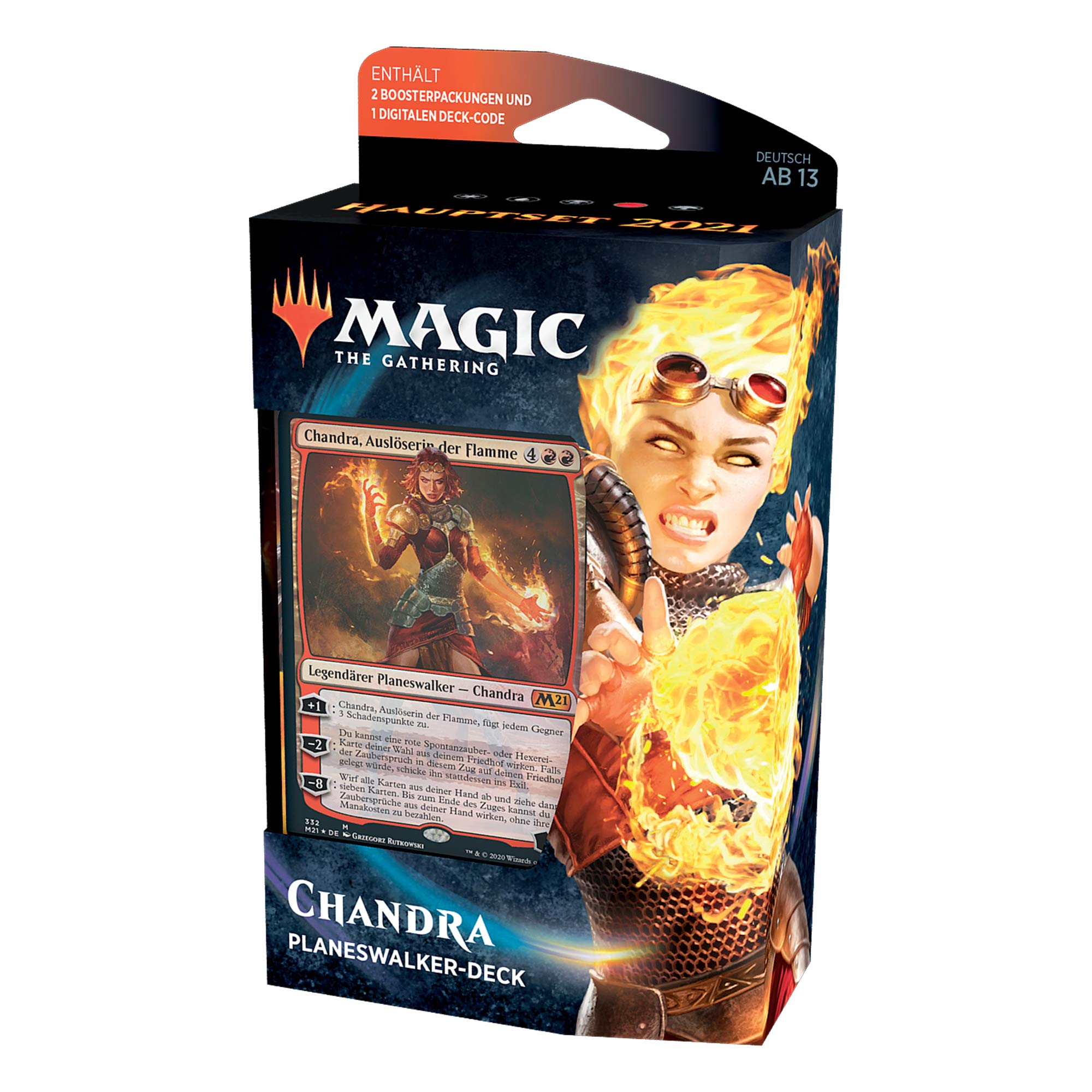 Magic: The Gathering Planeswalker-Deck Chandra, katalizator płomieni, zestaw główny 2021 (60 kartek)
