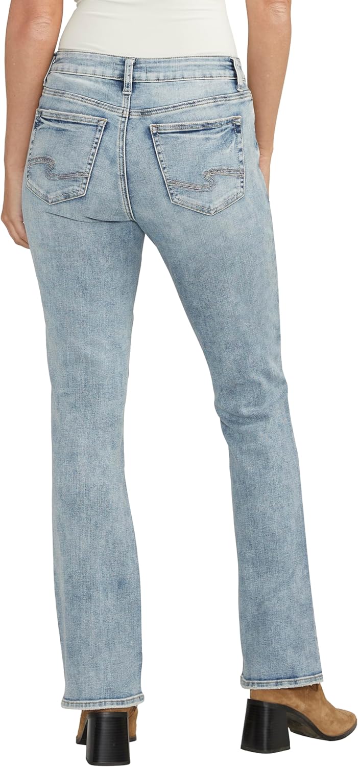 Silver Jeans Co. Women’s Elyse Mid Rise Comfort Fit Slim Bootcut Jeans