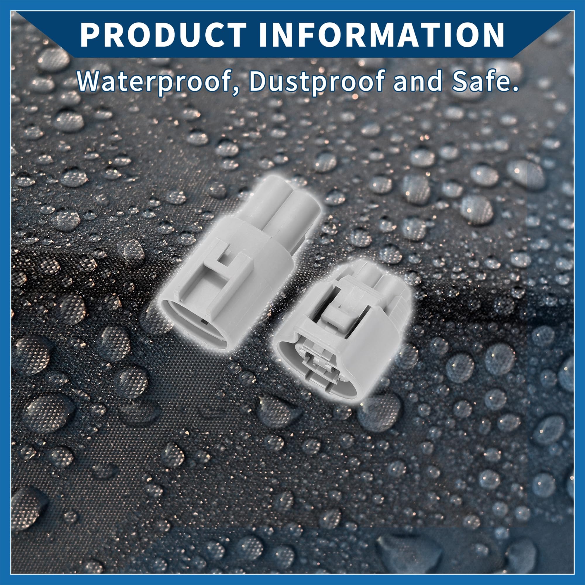 Connettore Spina Ventola Radiatore Toyota RAV4 4,8mm Impermeabile 2 Pin Grigio 1 Set