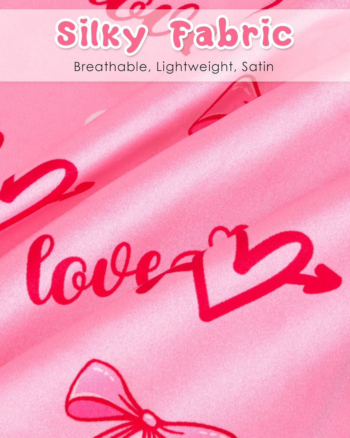 Nidoul Girls Pajamas Silk Pajamas for Toddler Kids Long Sleeve Button Down 2 Piece Satin Pjs Set Cute Jammies Sleepwear 3-10Y - Image 6