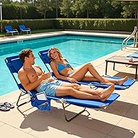 Vista 2 de SUNNYFEEL Sillón de playa, mochila reclinable, sillas de playa planas, silla de bronceado boca abajo, sillas de camping plegables, catre portátil