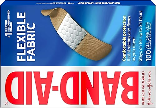 Miniatura 8 de Band-Aid - Curitas adhesivas con tela flexible para el cuidado de heridas y primeros auxilios, varios tamaños, 100 piezas, color beige