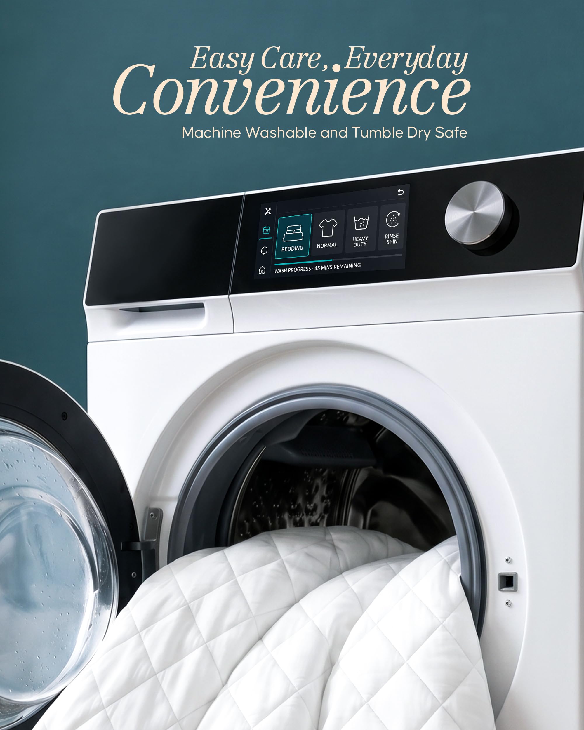Utopia Bedding Gesteppte Matratzenauflage, Wohnmobil-King-Size-Größe, elastische Matratzenauflage, gepolstert für Wohnmobil und Wohnmobil, dehnbar bis 40,6 cm tief, maschinenwaschbar (weiß) | Weicher, atmungsaktiver Matratzenbezug, geräuschlos, tiefe Tasc