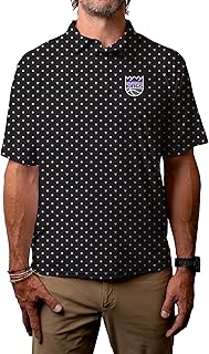 Blue 84 Men's NBA Officially Licensed Short Sleeve Performance Polo All Over Print Agile