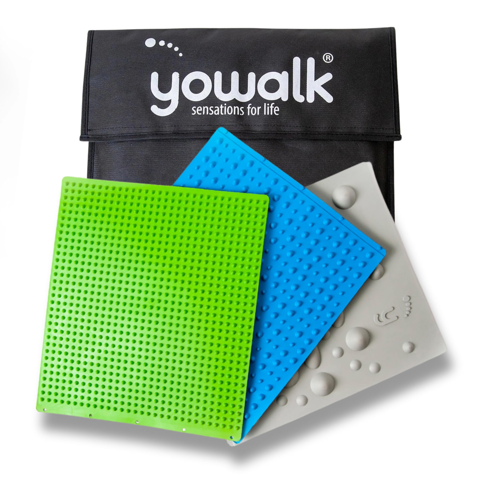 YOWALK FEETBOARD Tappetino Palestra 3 Tavole Per La Microcircolazione Sanguigna E Microarticolazioni Piedi Tappeto Palestra Termoplastica SEBS Riciclabile Tappetino Fitness Made In Italy