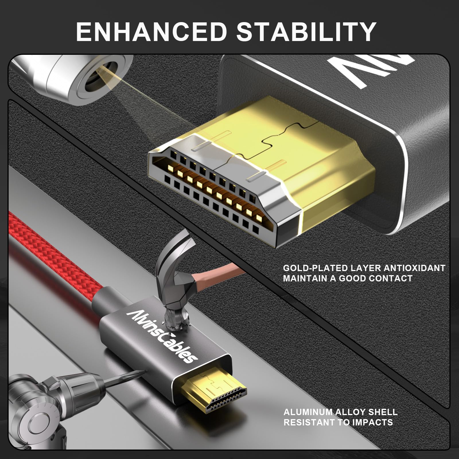 Atomos 4K60P/HDR対応 HDMIコイルドケーブル（フルHDMI - マイクロHDMI