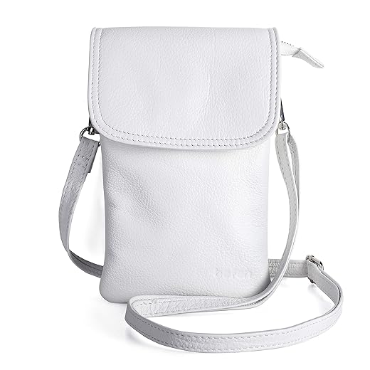 befen White Cell Phone Crossbody Wallet Bag Purses for Women, Small Trendy Leather Crossbody Bag for Spring Summer Travel
