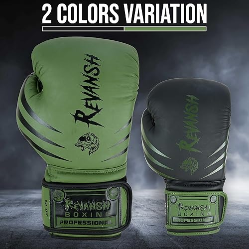 Miniatura 2 de Revansh Boxing Gloves  Premium Matte Cowhide Leather Gloves for Boxing, MMA, Muay Thai, Kickboxing, Durable, Comfortable, Protective Gloves for