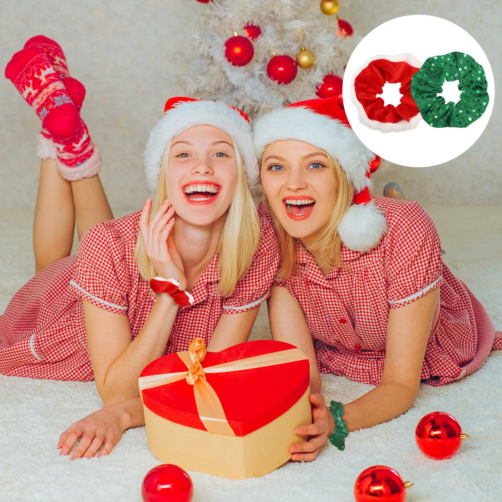 Christmas Scrunchies Bulk 24 Velvet Plaid Snowflake Hair Accessories for Women Amazon.com : Riceshoot 48 Pcs Christmas Scrunchies Bulk  main image 3