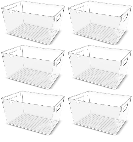 Utopia Kitchen Pantry Organizers and Storage Bins 6 Pack, Large, Clear