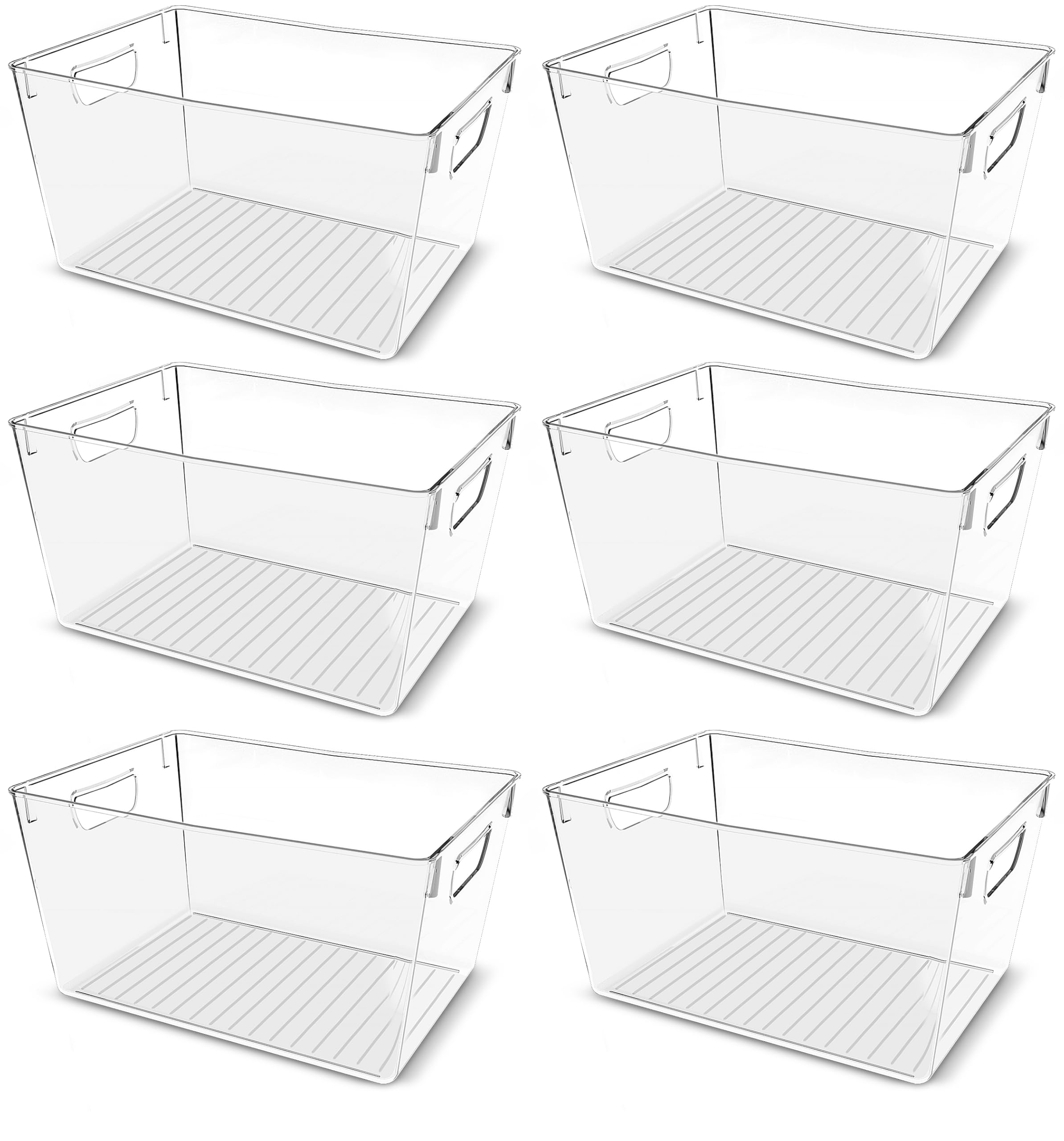Utopia Kitchen Clear Pantry Organizers and Storage Bins 6 Pack