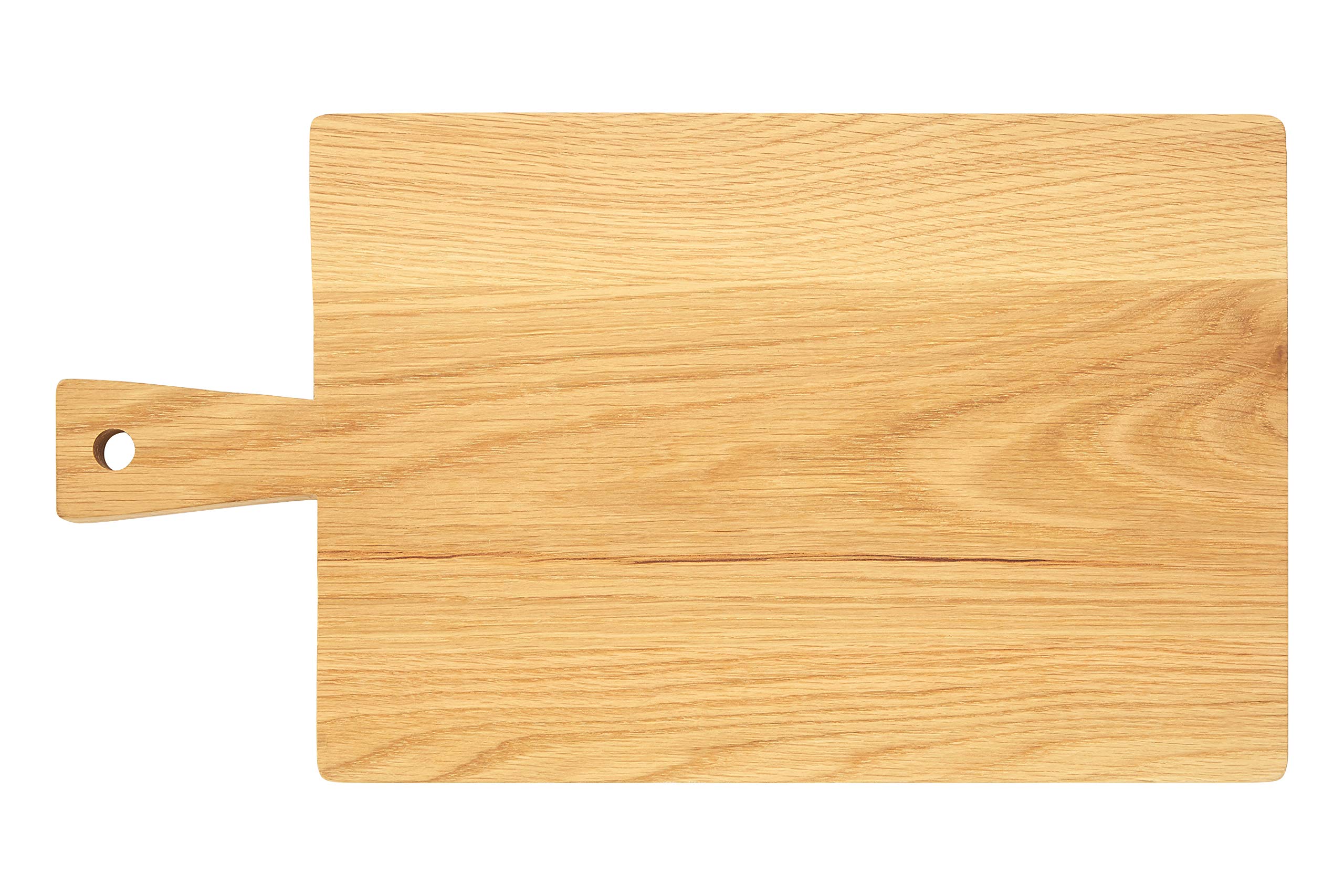 Orsina Large Oak Wood Paddle Chopping And Serving BoardDurable Wooden Cutting Board With Tapered Handle from B&Q