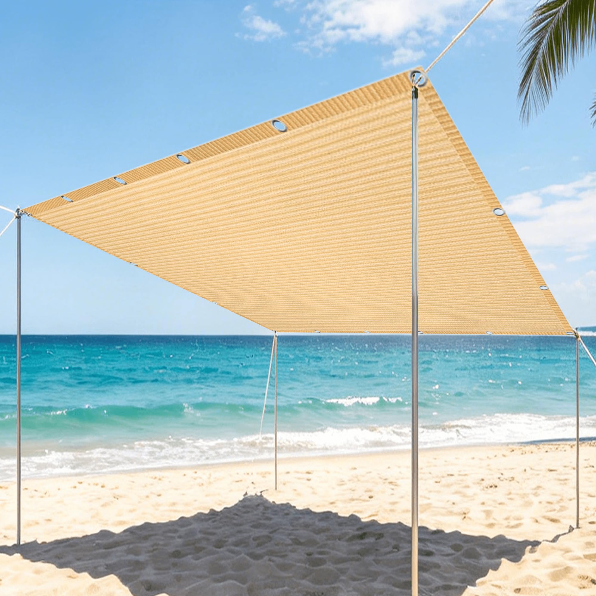 Filet d'ombrage 3.5x3.8m crème perméable pour serre et jardin