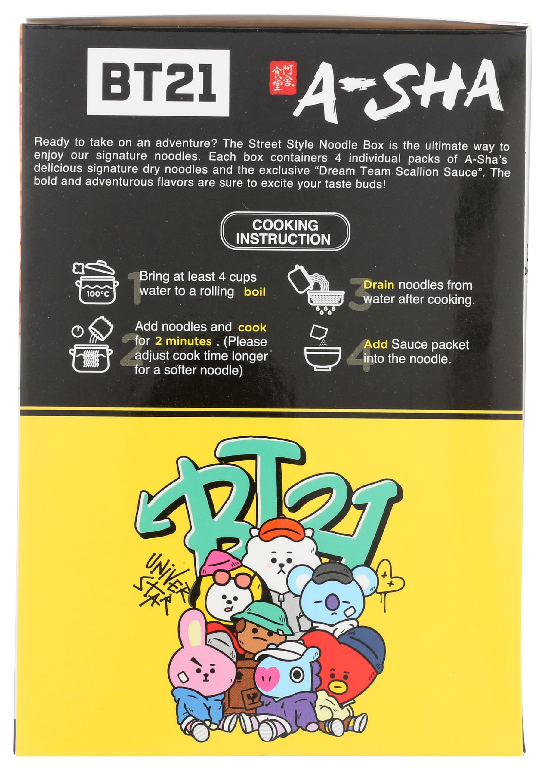 A-Sha, Noodles Street Style Scallion Sauce 4 Pack, 13.4 Ounce