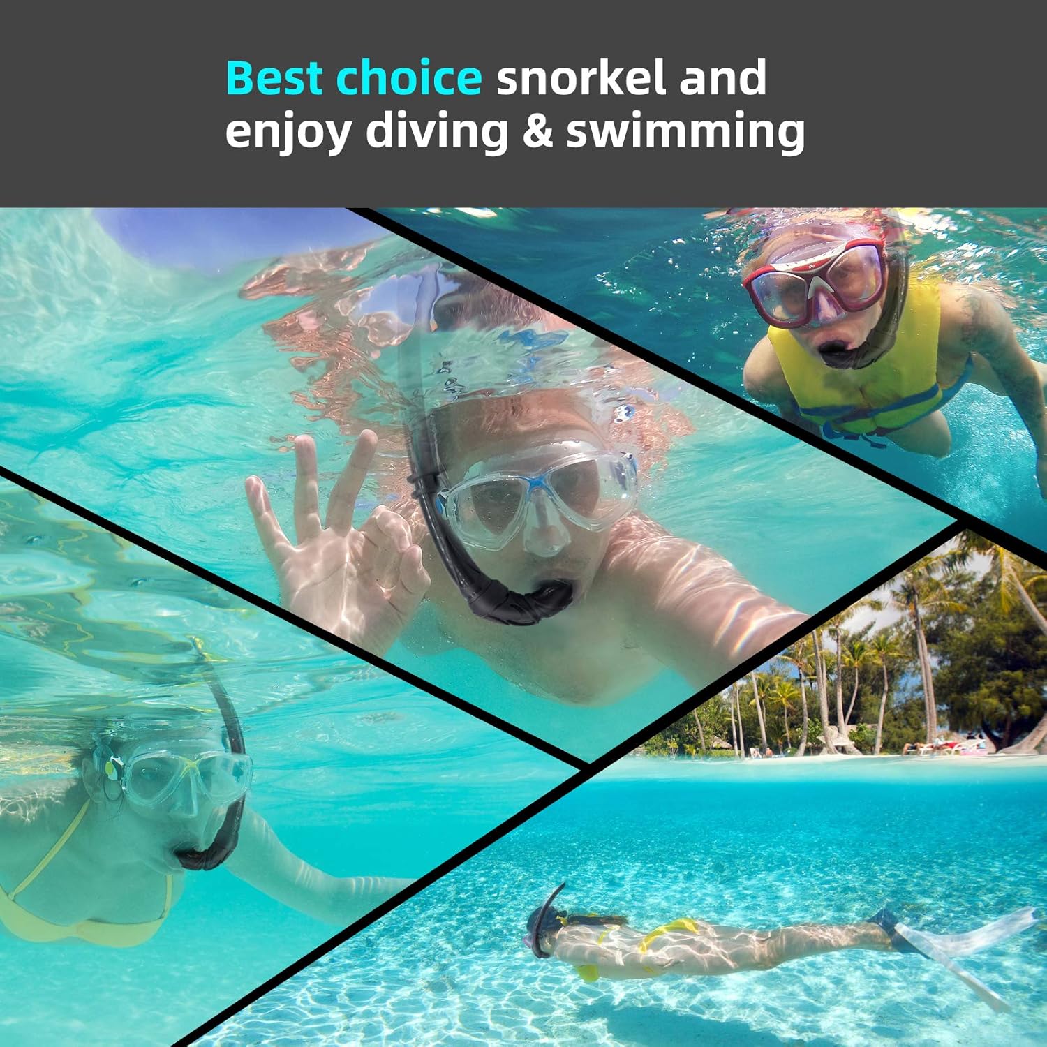 Aisrida Diving Snorkel, Flexible Roll Up Snorkeling Gear for Adults, Freediving Wet Snorkel with Compact Storage Case, Easy Breath Diving Snorkel for Lap Swimming Scuba Diving : Sports & Outdoors