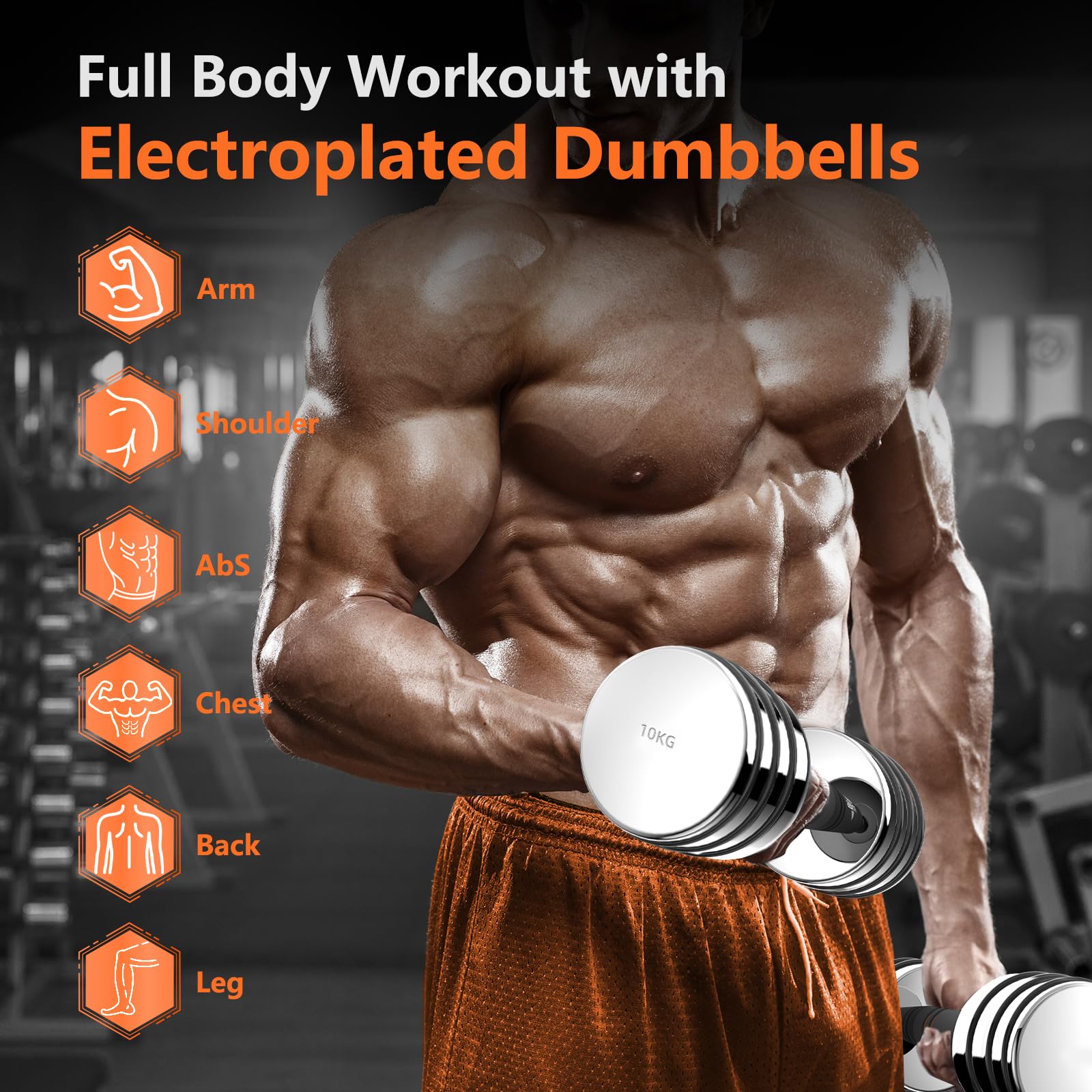 Dskeuzeew verstellbare Hanteln Hantel Set aus Stahl 5kg 7.5KG 10KG Kurzhanteln VerstellbareSet mit Schaumstoff Griff Fitness Hanteln für Zuhause