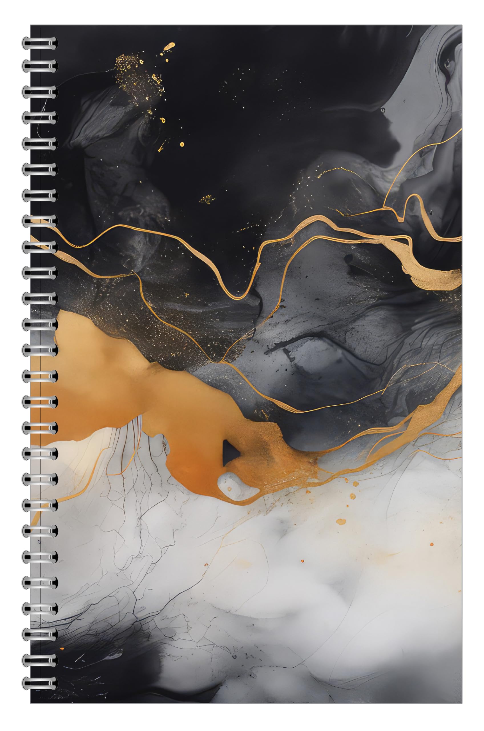 House of Doolittle Calendario mensile e settimanale non datato, rilegatura a spirale, 17,8 x 27,9 cm, design oro e fumo