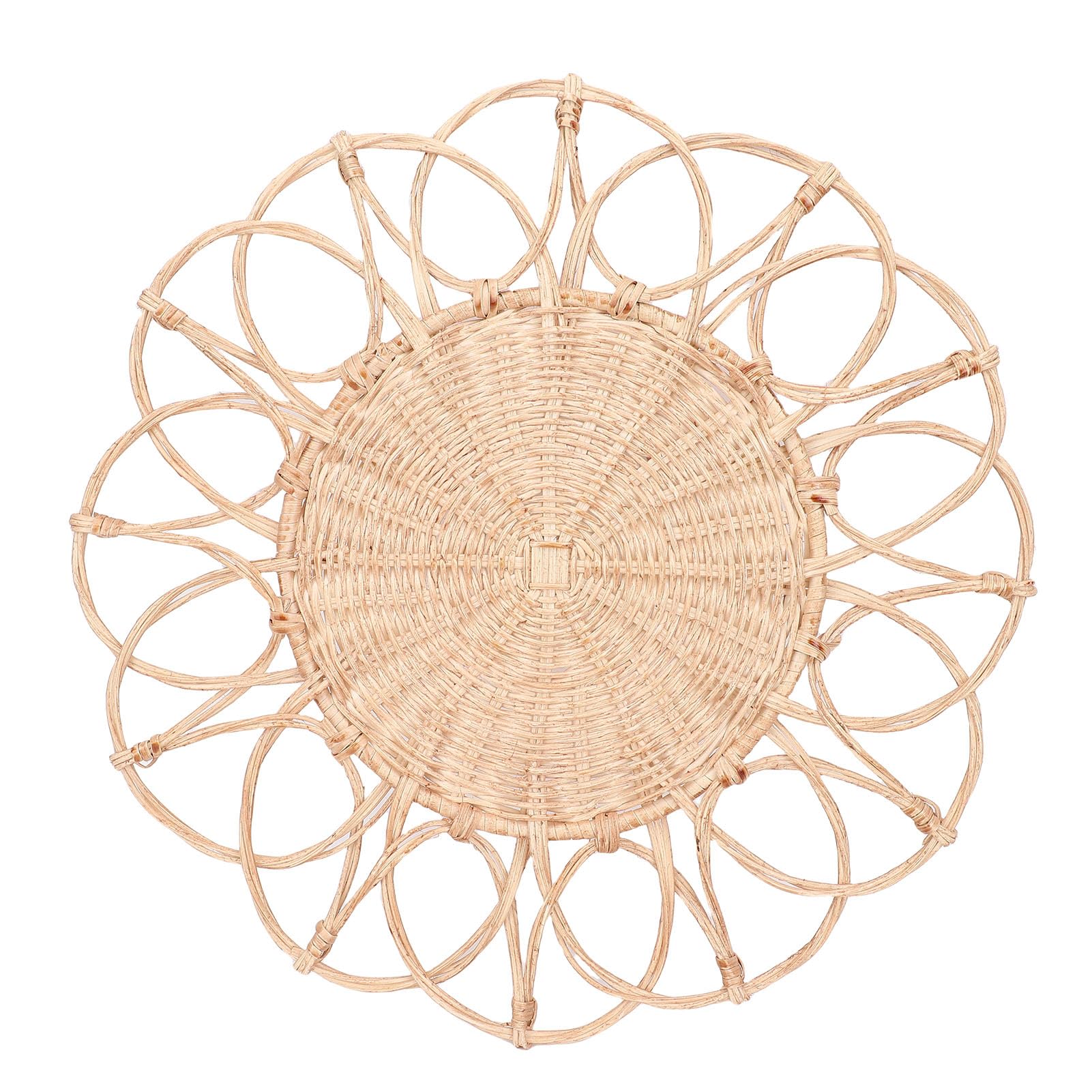 Tissting Colgante Decoración Rattan 40cm - Decoración rústica tejida para pared, arte natural de mimbre para salón, dormitorio o cafetería, estilo wabi sabi