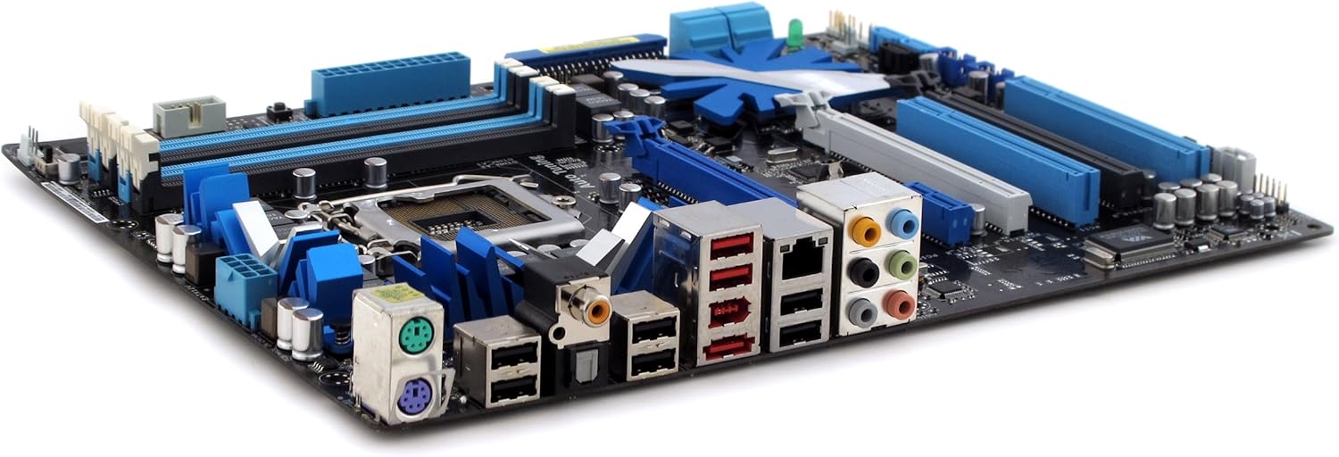 Úhlové view of ASUS P7P55D Pro motherboard rear I/O