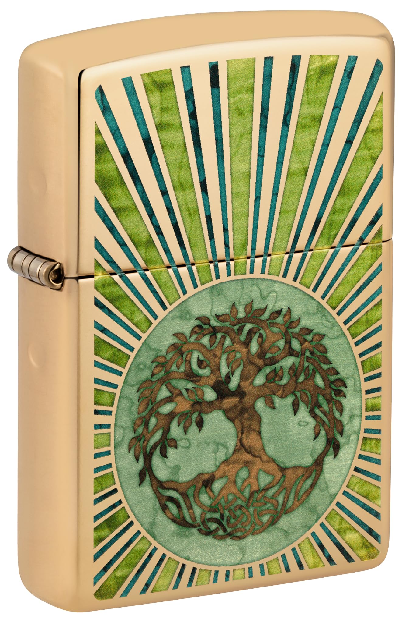 Zippo Briquet tempête Spiritual, Spirituel, Laiton Poli, Fusion, Rechargeable, réutilisable, Design Coupe-Vent, boîte Cadeau, fabriqué aux États-Unis