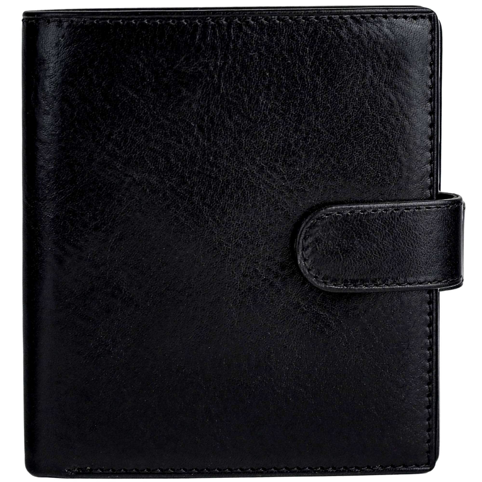 Time Resistance Men's Leather Wallet - Minimalist Wallet Design with Credit Card Holder, Magnetic Coin Holder, Cash Slots - Secured with a Metal Snap