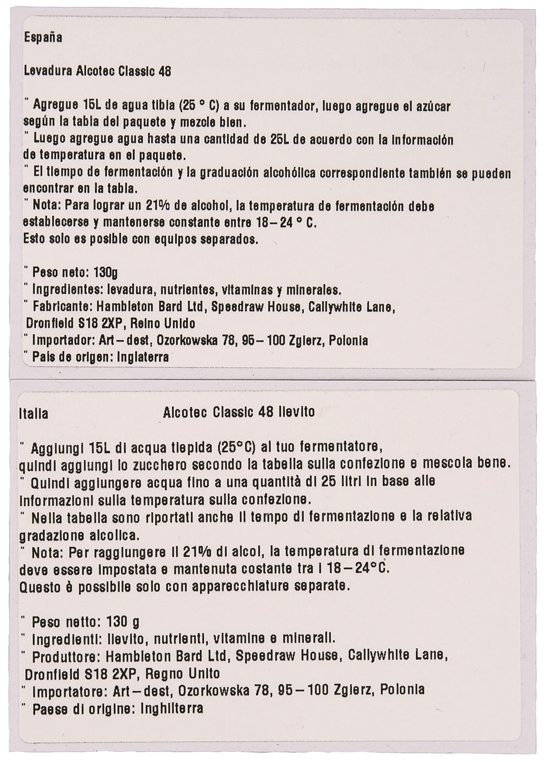 Alcotec Turbohefe Classic 48h 20% alkoholu 8 x