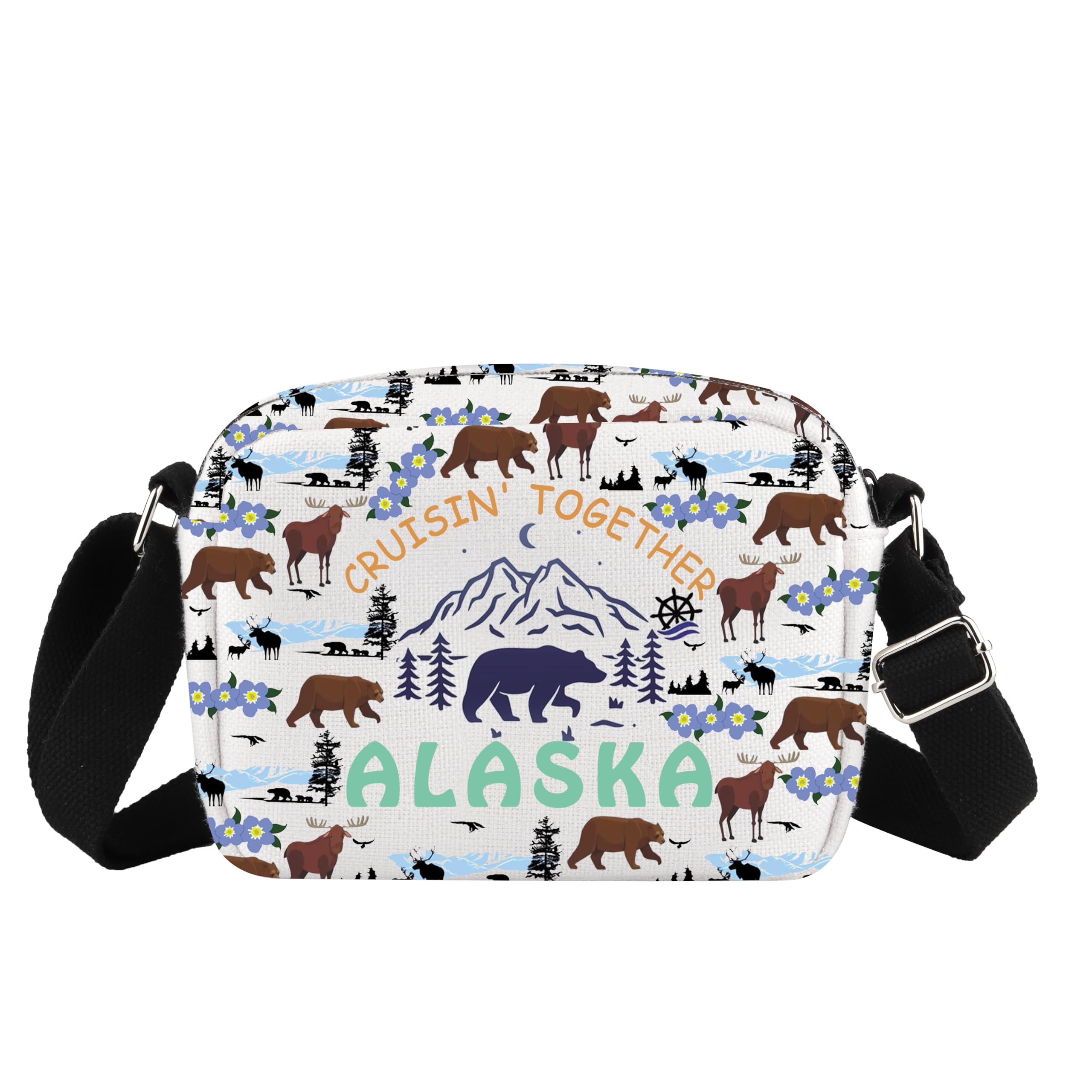 XYANFA Cruising Together Alaska Cruise Crossbody Bag Alaska Family Trip Gift For Women Cruise Vacation Gift Canvas Purse