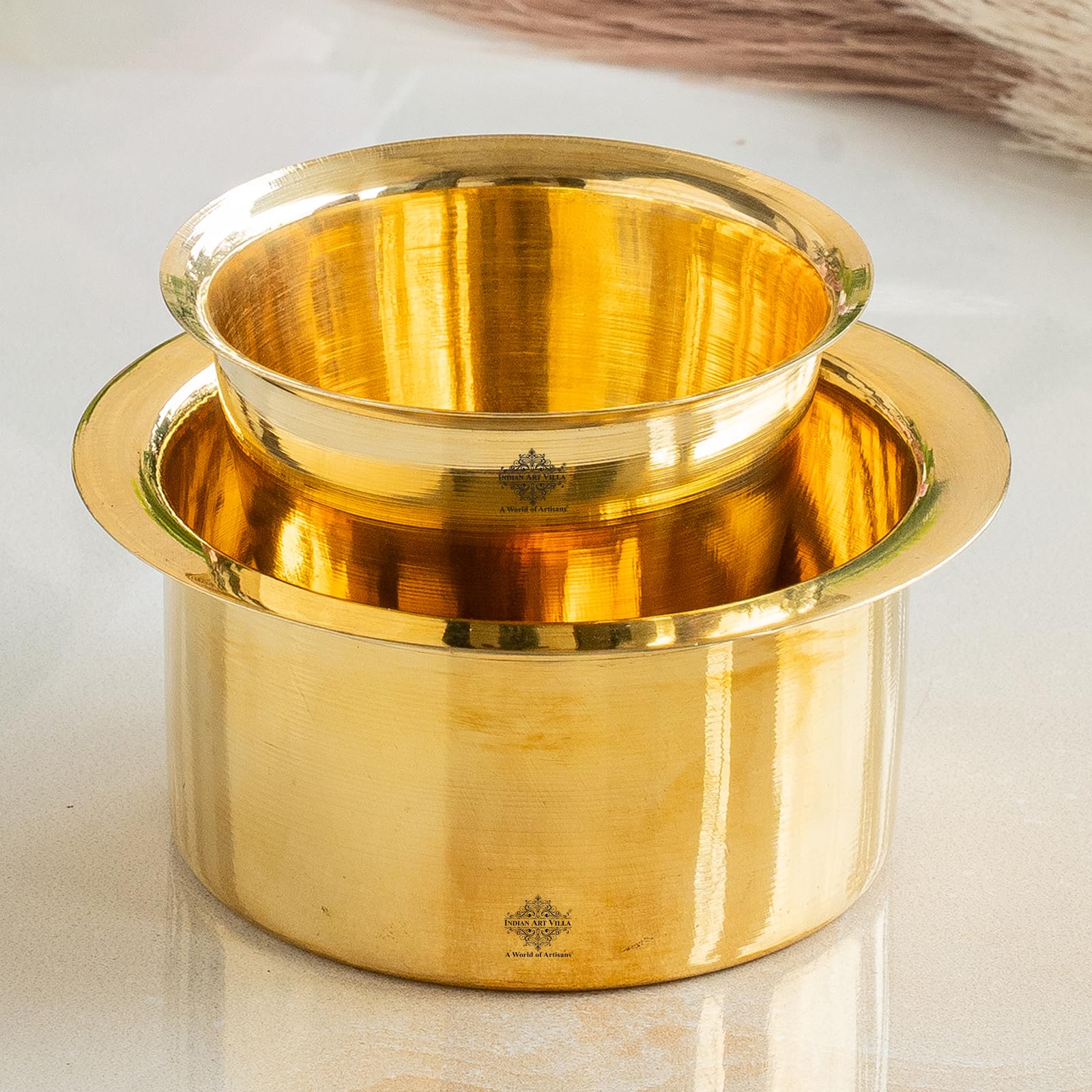 Handcrafted Brass Coffee Filter Set - Indian Tradition -6 Handcrafted Brass Coffee Filter Set - Indian Tradition -6