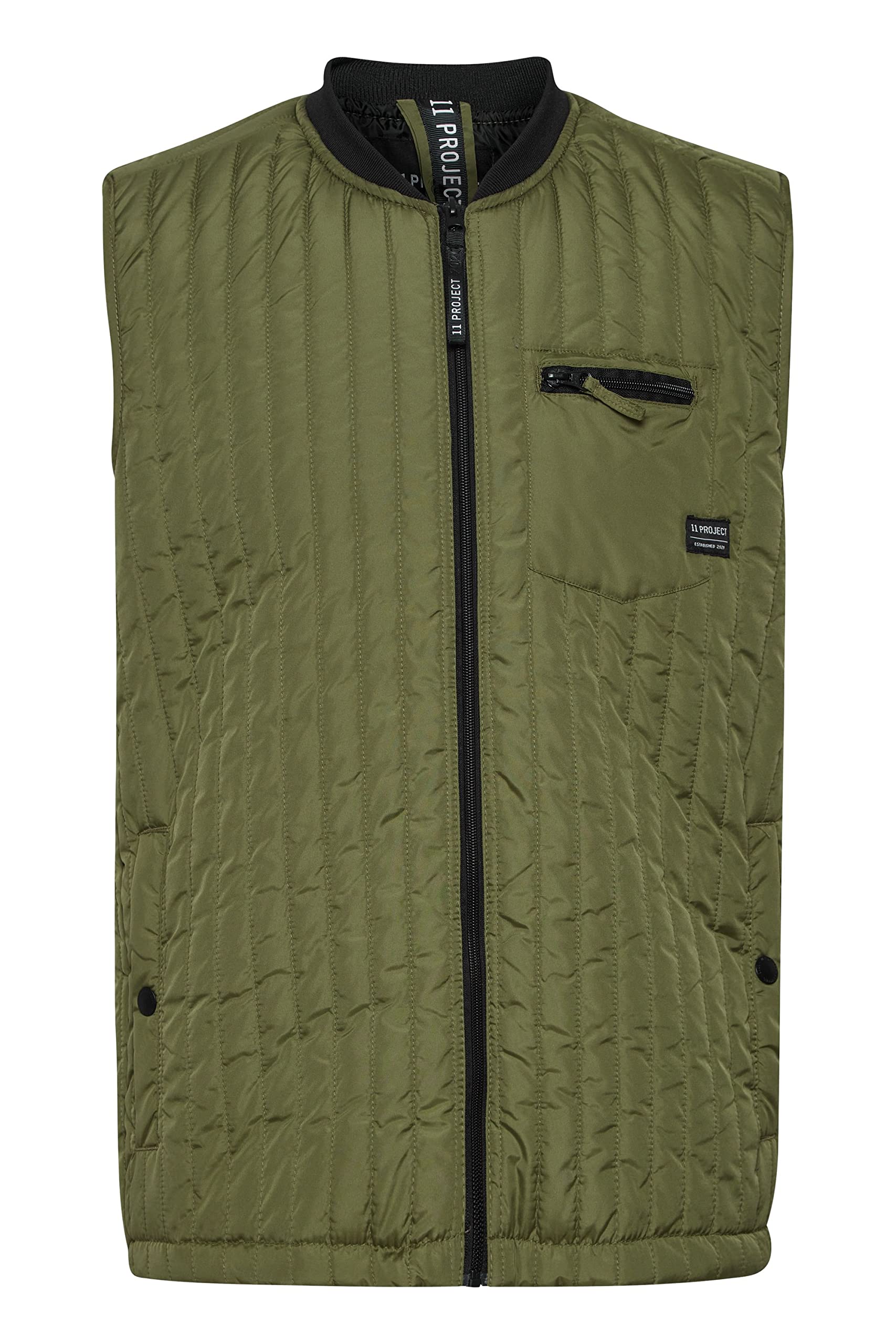 11 Project PRArne Herren Weste Steppweste Outdoor Weste leicht gefüttert mit RIPP-Kragen Regular Fit