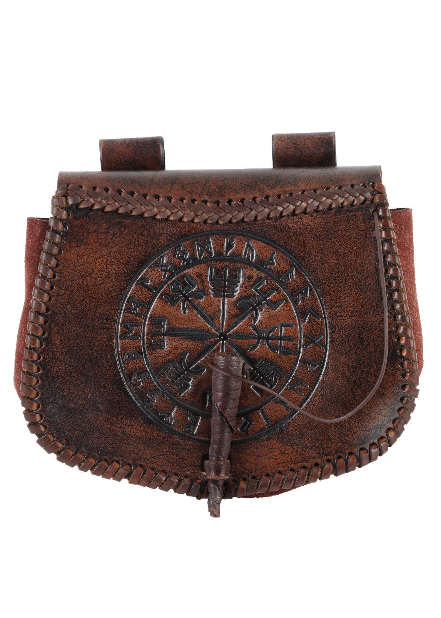 Battle-Merchant Wikinger Gürteltasche mit Prägung, Leder