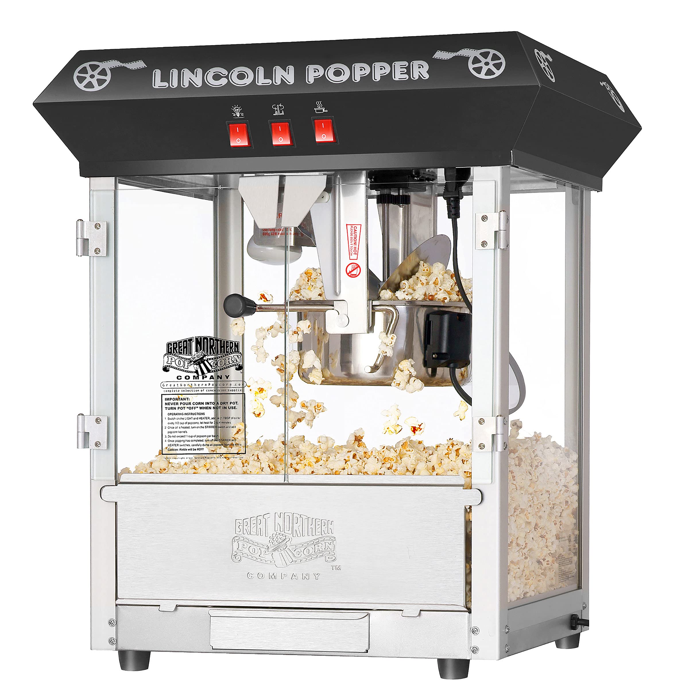 6092 great northern popcorn black antique style popcorn popper machine