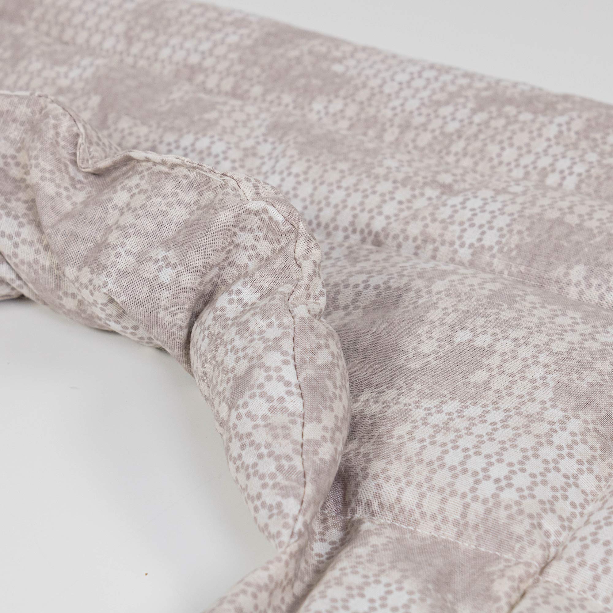 Bio-Dinkelkissen Schulter & Nackenkissen mit Kragen. Nacken Wärmekissen, Körnerkissen - Wärme und Kälte (shabby-chic grau-beige, Bio-Dinkel)