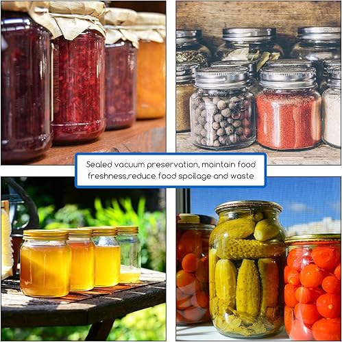 Miniatura 3 de Kit de sellado al vacío para tarros Mason de boca ancha y boca regular con bomba de vacío manual y abridor de tapa