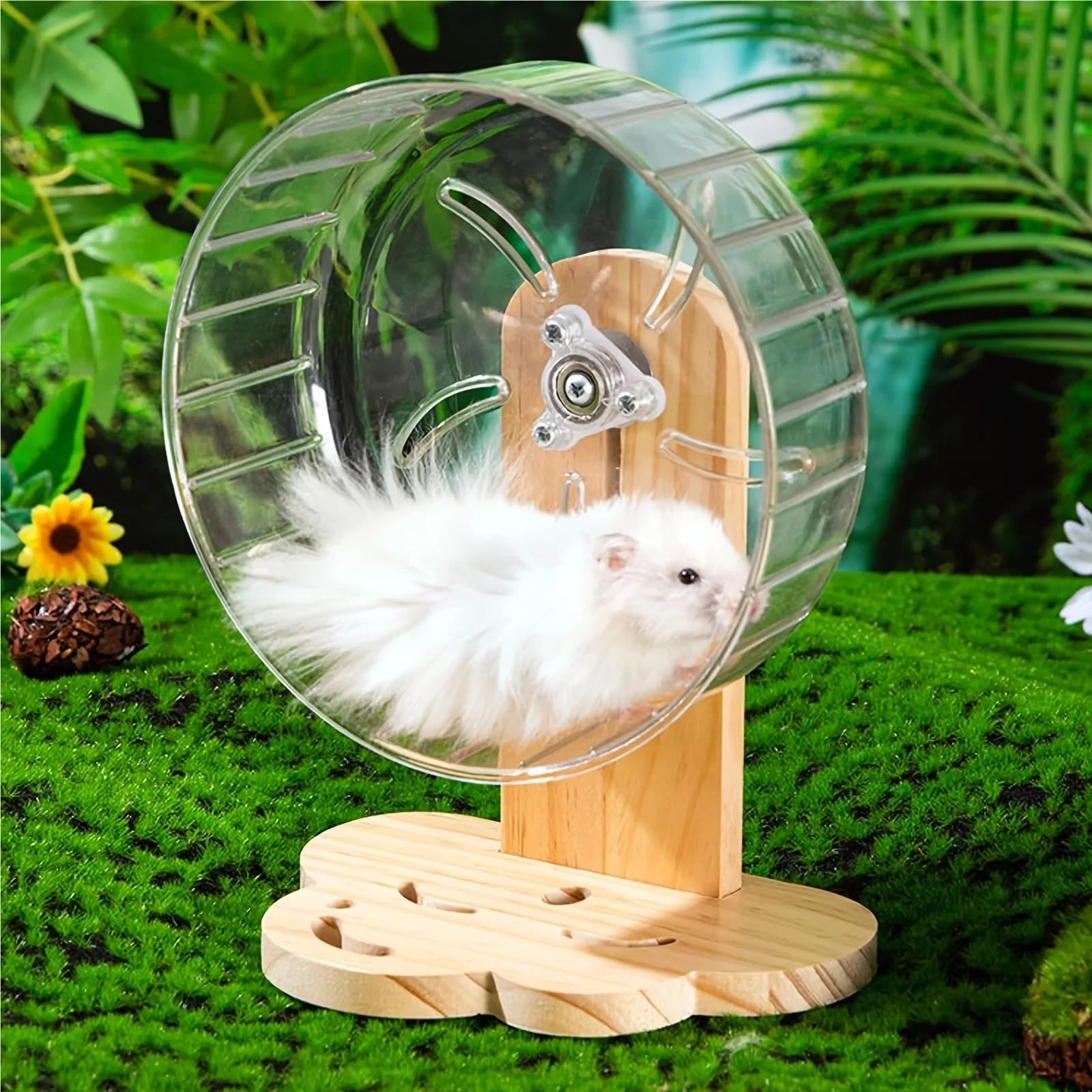 Rueda Hamster Pelota Transparente Grande for Correr, Ejercicio silencioso, 18cm, Jaula silenciosa, Juguete de Fitness para Mascotas