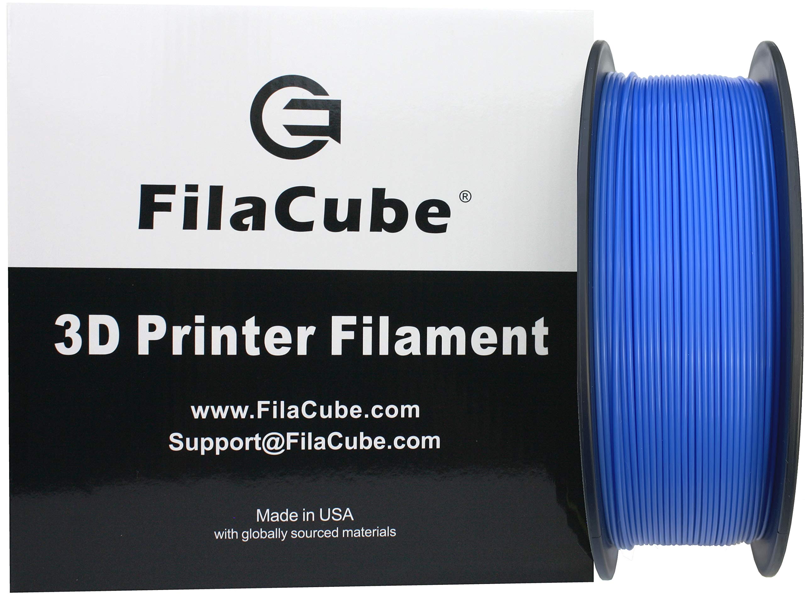 Translucent Sapphire Blue (Color Darker Than Picture) PLA 3D Printer Filament 1.75mm 1kg - FilaCube Sapphire Blue PLA 2 (PLA 2nd Generation) 1.75 mm 3D Printing Plastic Filament [Made in USA]
