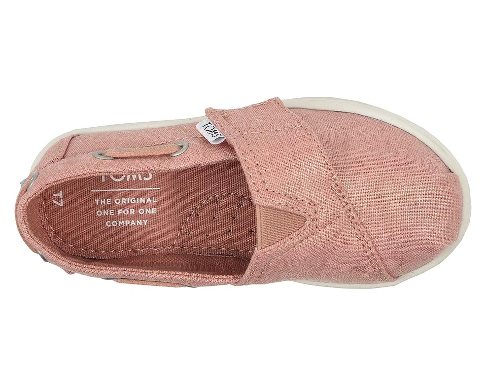 

TOMS Kids Bimini (Toddler/Little Kid) (Coral Pink Shimmer Canvas) Girl's Shoes