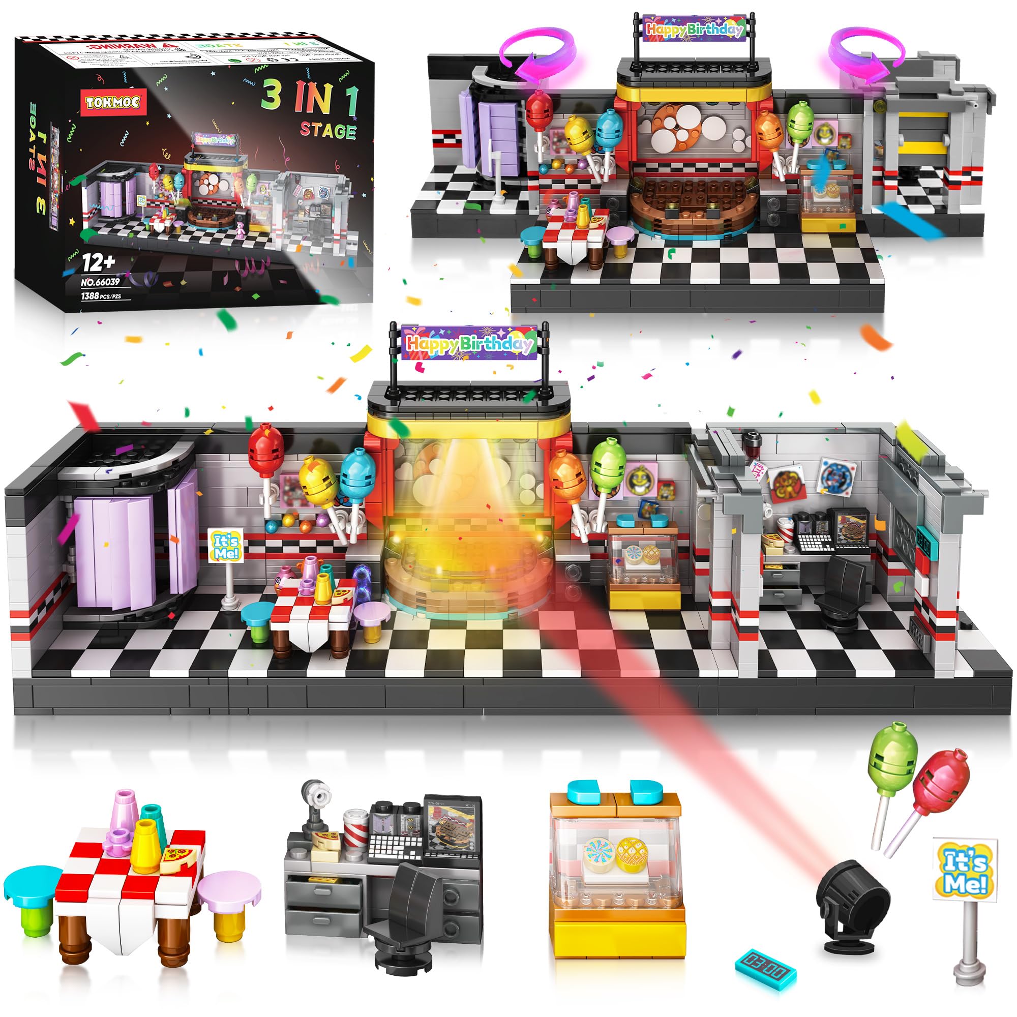 Amazon.com: QEINIE Five Nights Stage Building Blocks Toys, Classic