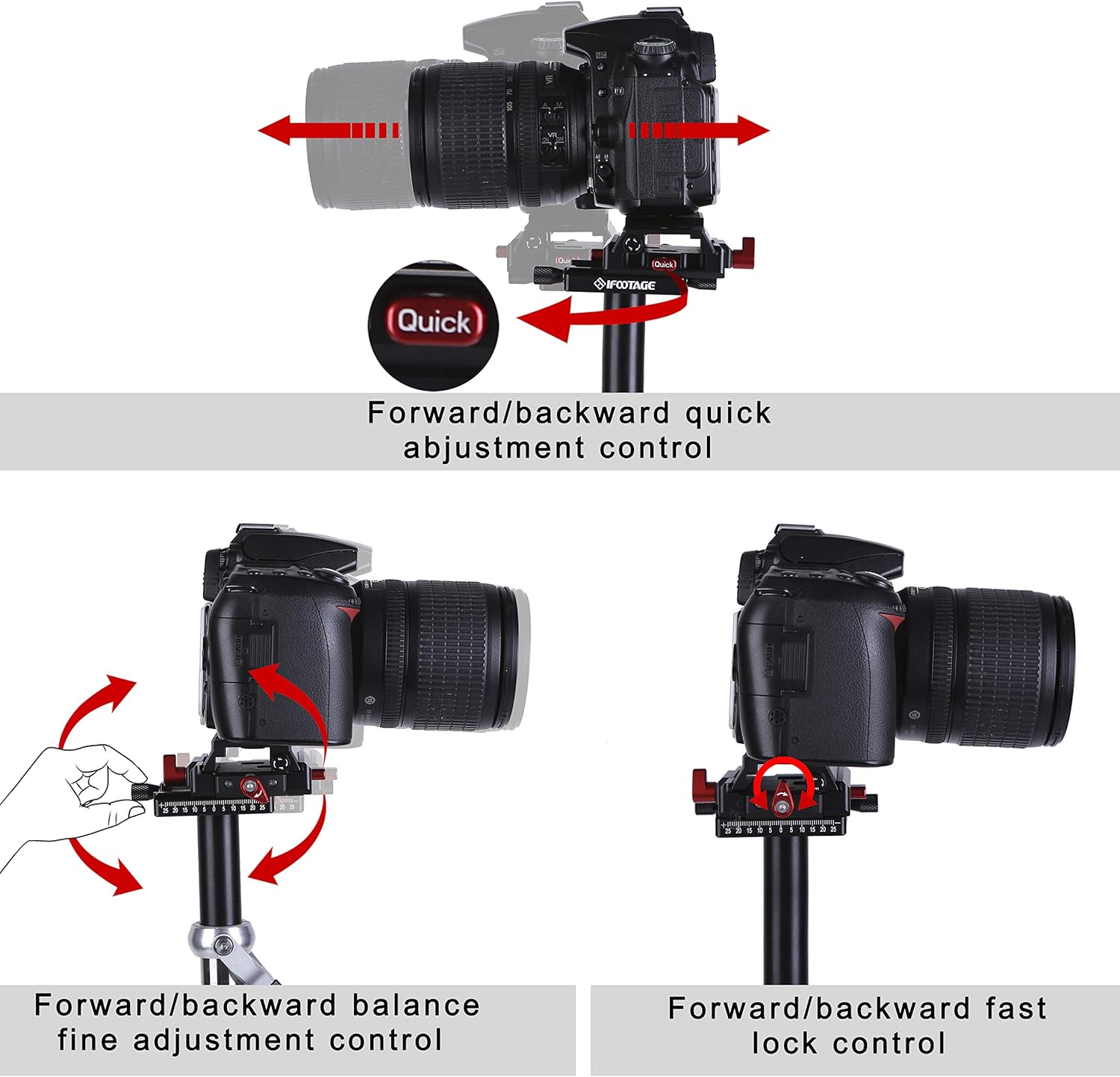 Flаѕh Sаlе IFOOTAGE Aluminum Handheld Camera Stabilizer 20 inches Video Steadycam Stabilizer with 1/4 inch Screw Quick Release Plate Compatible for DSLR Cameras Camcorders, Up Load 6.6 lbs