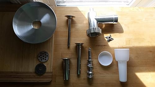 Miniatura 4 de Accesorio triturador de alimentos de metal Chef Choice para mezcladoras de pie KitchenAid., Plateado